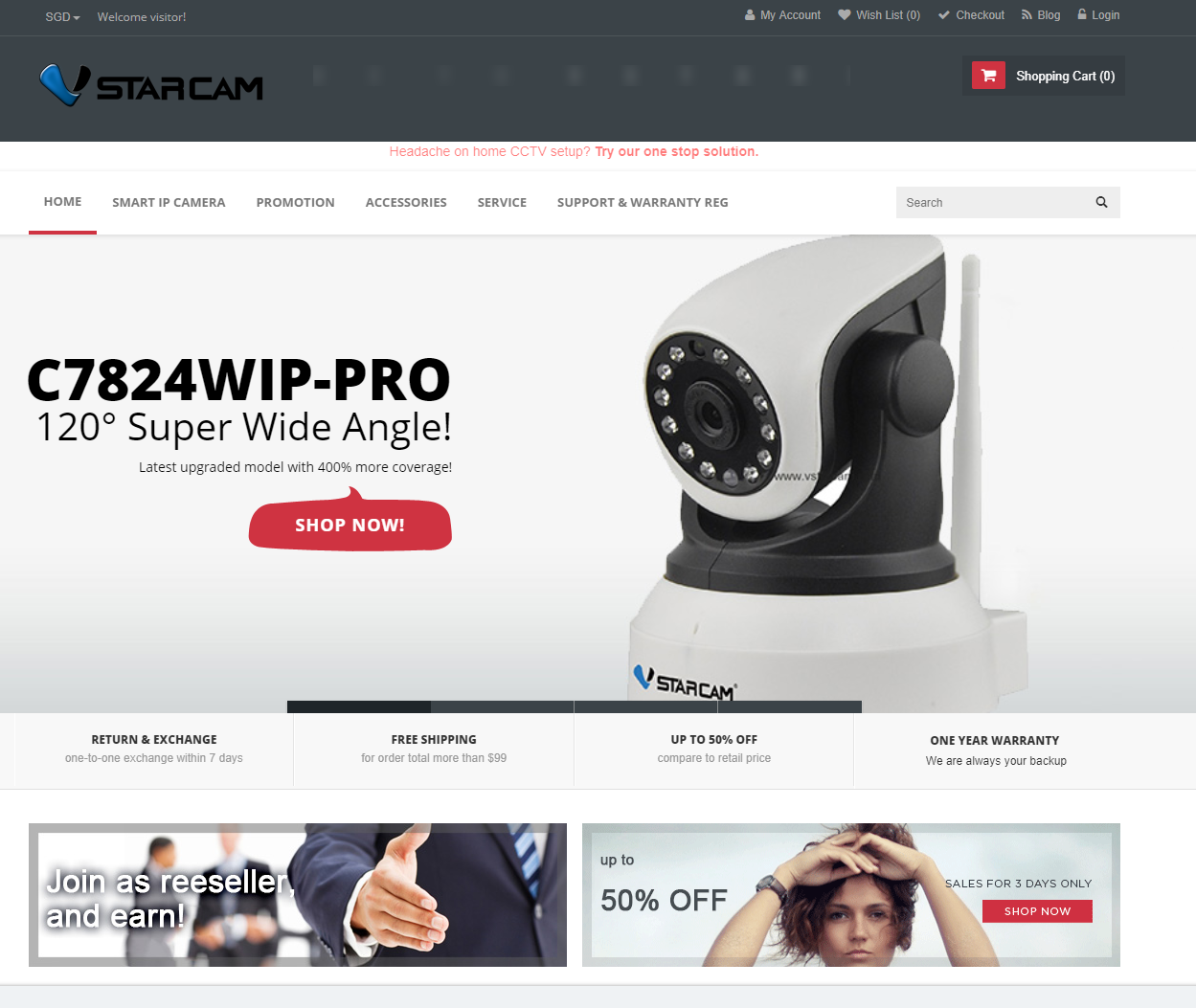 Ecommerce Website for Vstarcam Singapore by Vuetechsg