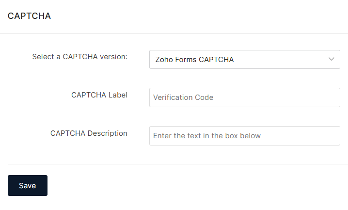 captcha zoho forms